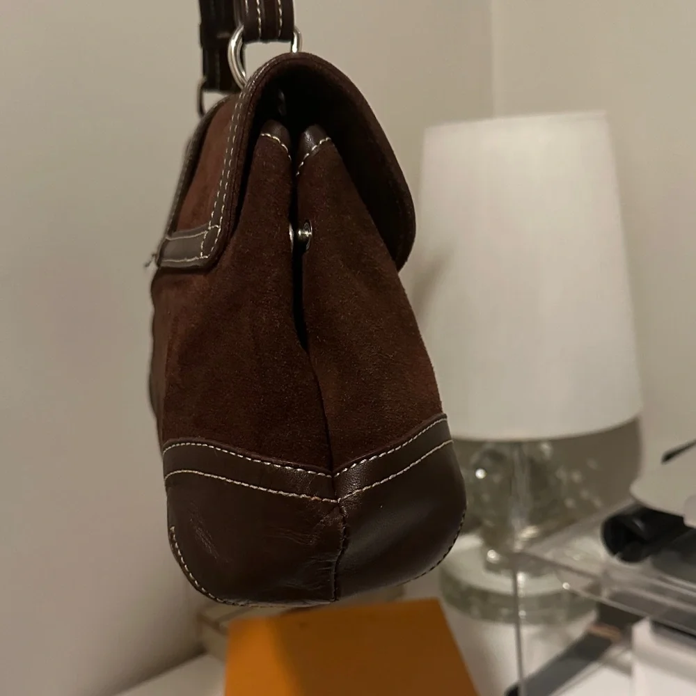 Coach Dark Brown Leather and Suede Briefcase